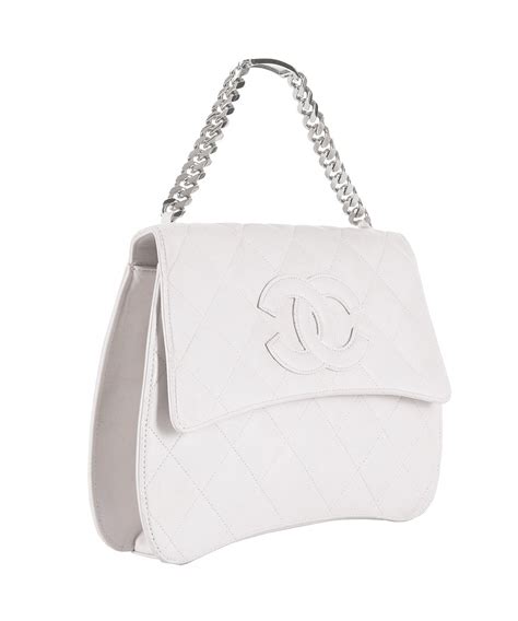 white leather chanel bag|Chanel bag leather types.